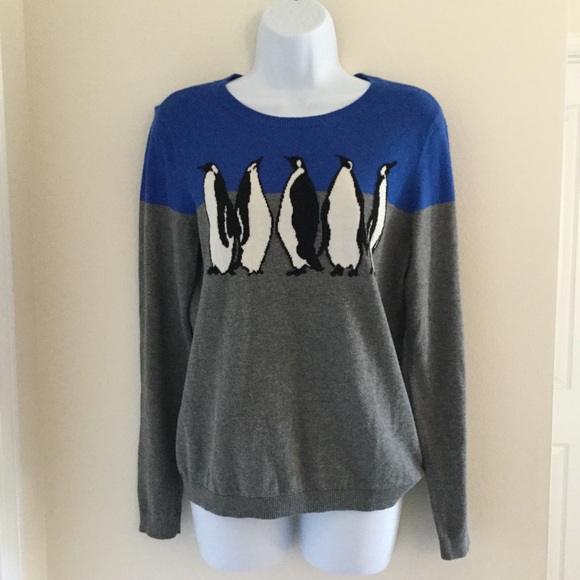 Talbots Sweaters - TALBOTS S PENGUINS COLORBLOCK CREW SWEATER